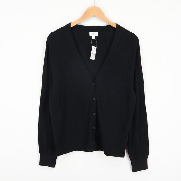 J.Crew Factory Women's Merino Wool Blend Cardigan Sweater Black Size Large NWT - Picture 2 of 8